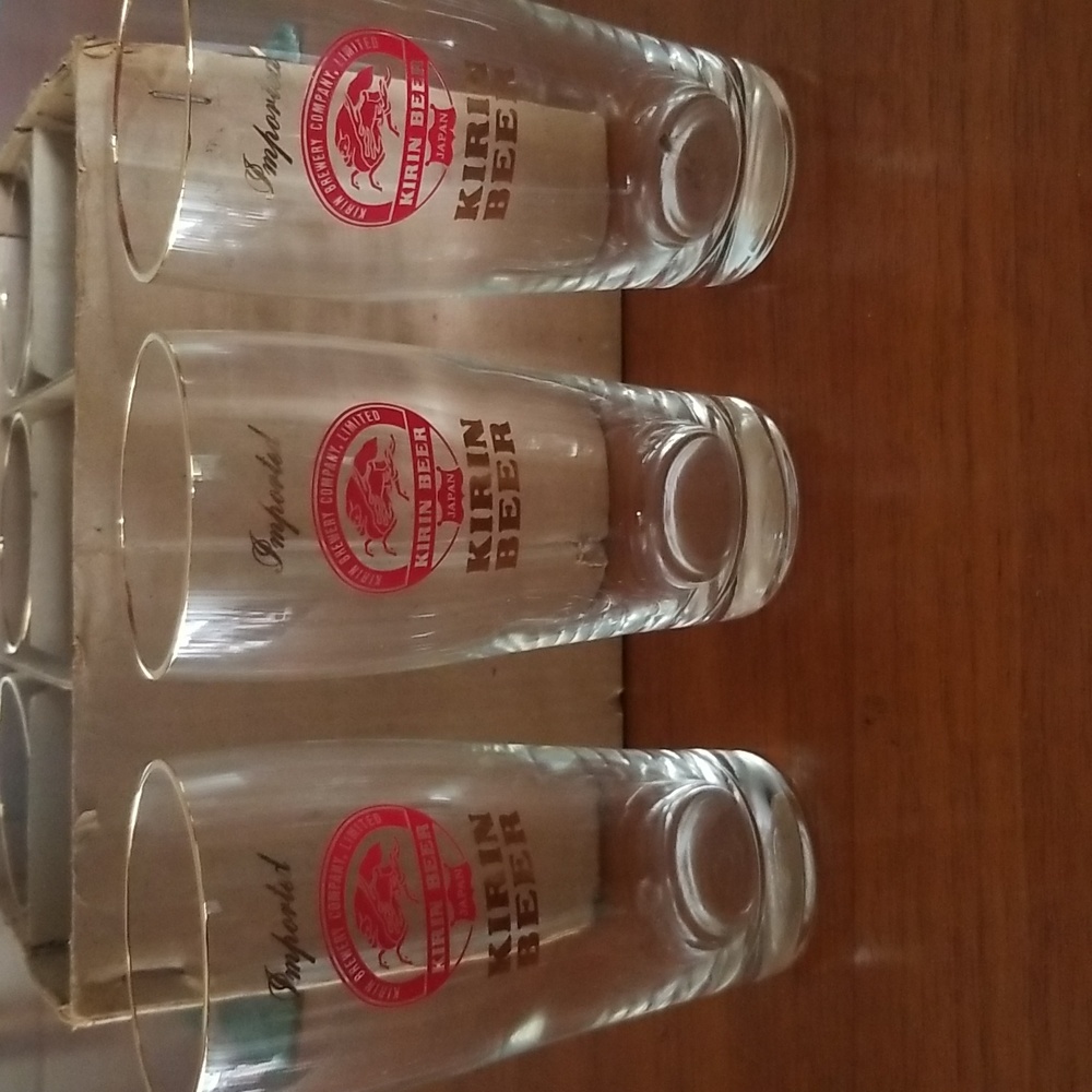 KIRIN BEER Vintage glassware neenon original box